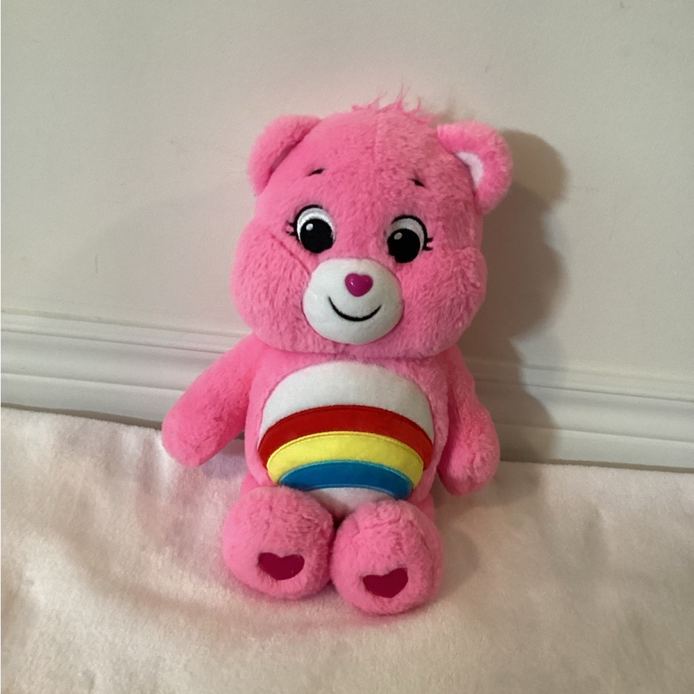 Pink Plush CareBear Rainbow Belly
